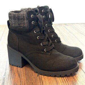 Sun + Stone Romina Zipper Ankle Combat & Lace-up Boots - 8.5